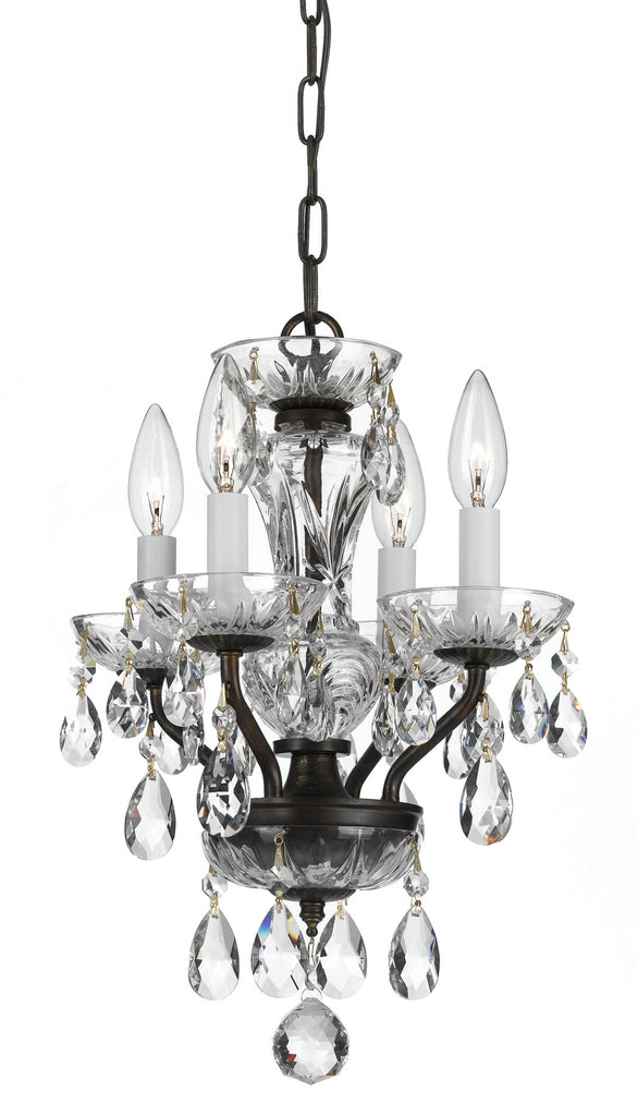 Buy the Traditional Crystal Four Light Chandelier in English Bronze by Crystorama ( SKU# 5534-EB-CL-SAQ )