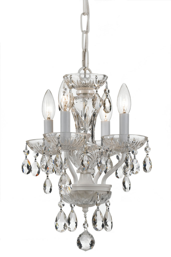 Buy the Traditional Crystal Four Light Mini Chandelier in Wet White by Crystorama ( SKU# 5534-WW-CL-SAQ )