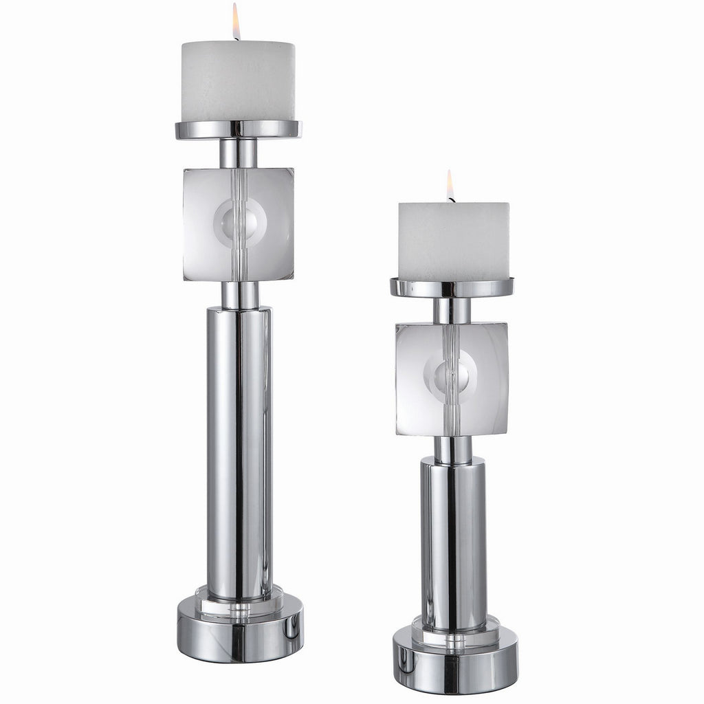 Kyrie Candleholders, Set/2 in Polished Nickel by Uttermost ( SKU# 17560 )