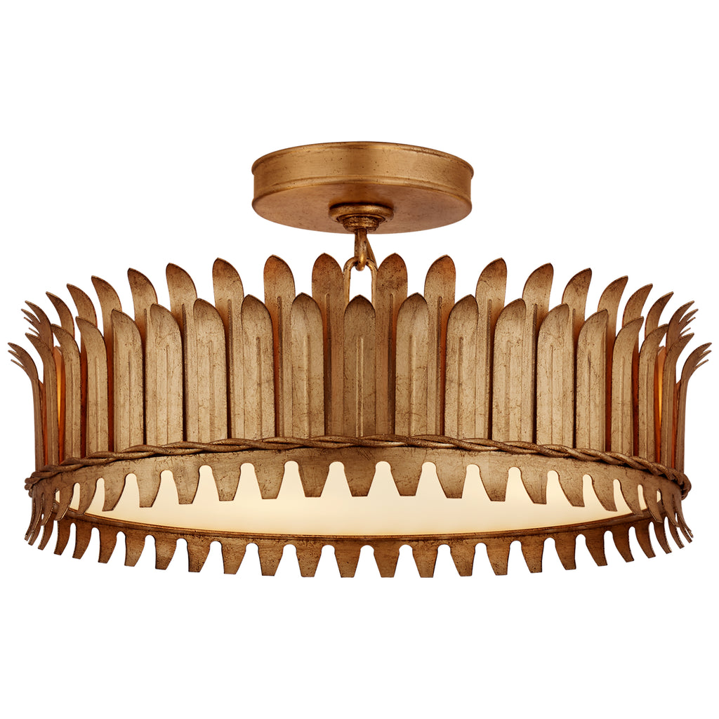 Buy the Leslie LED Semi-Flush Mount in Gilded Iron by Visual Comfort Signature ( SKU# SK 4206GI )