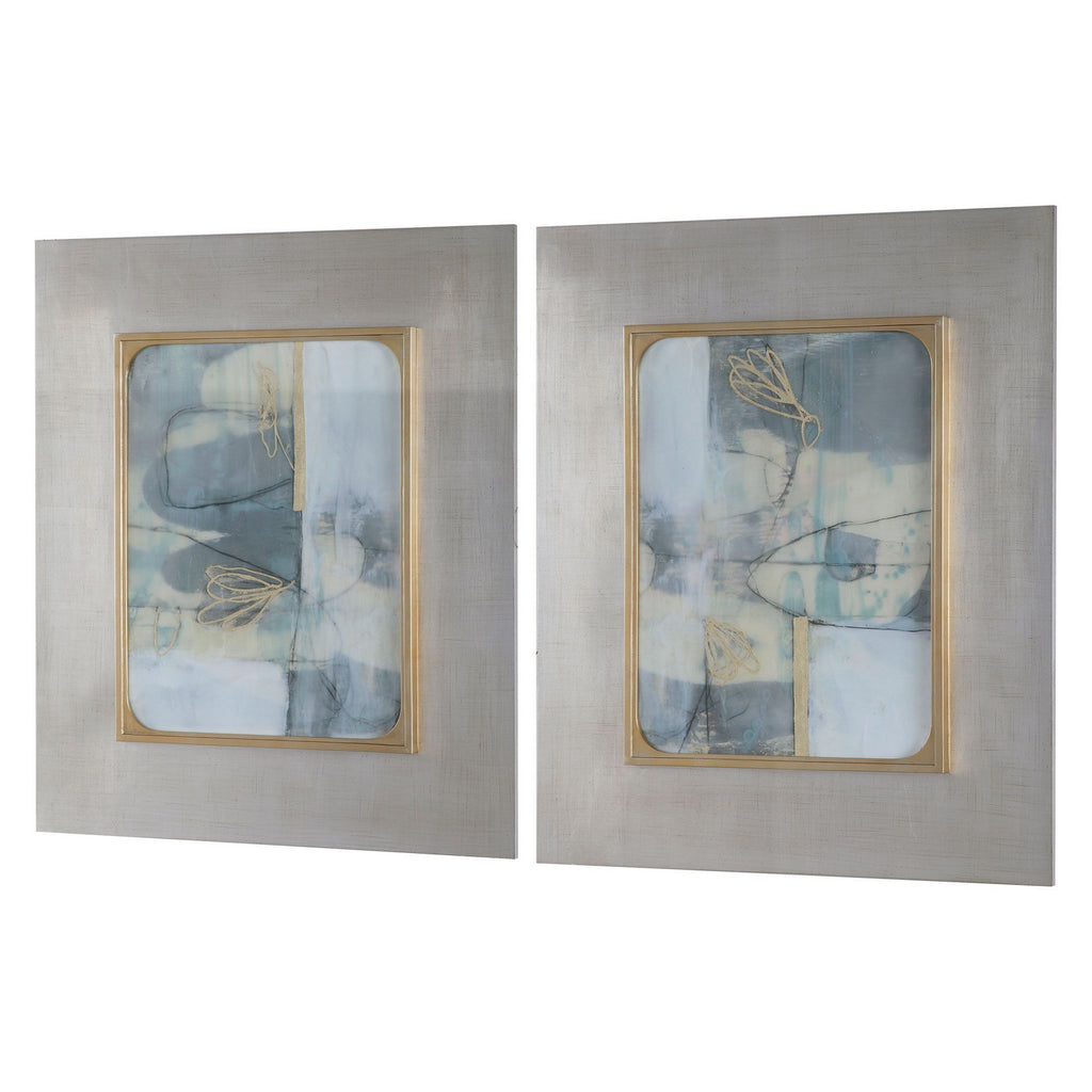 Gilded Whimsy Abstract Prints, S/2 in Silver Leaf by Uttermost ( SKU# 41613 )